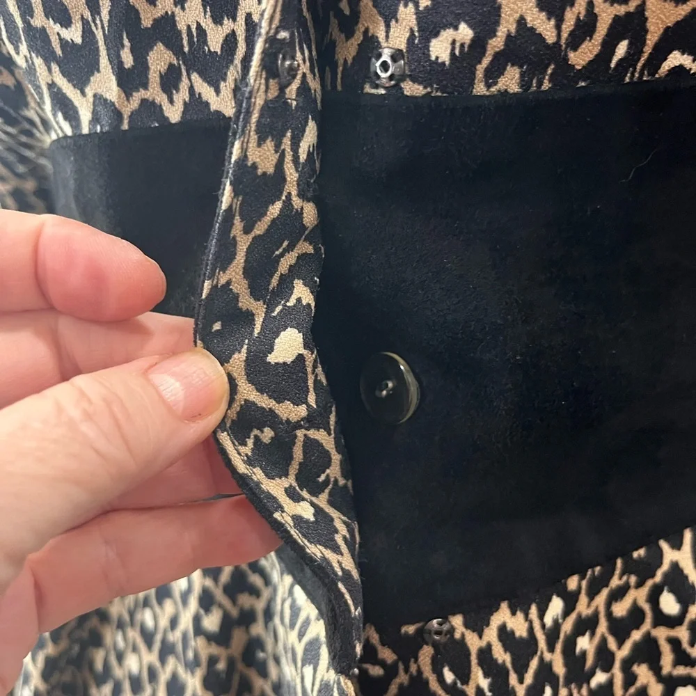 St Gillian all over leopard animal print  2 pc pencil skirt peplum jacket VTG